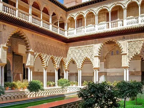 Bilet wstępu do Royal Alcázar of Seville, dziedziniec pałacu Mudéjar