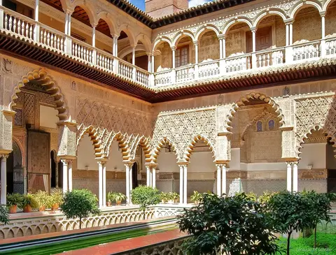 Bilhete de entrada do Real Alcázar de Sevilha, pátio do palácio mudéjar